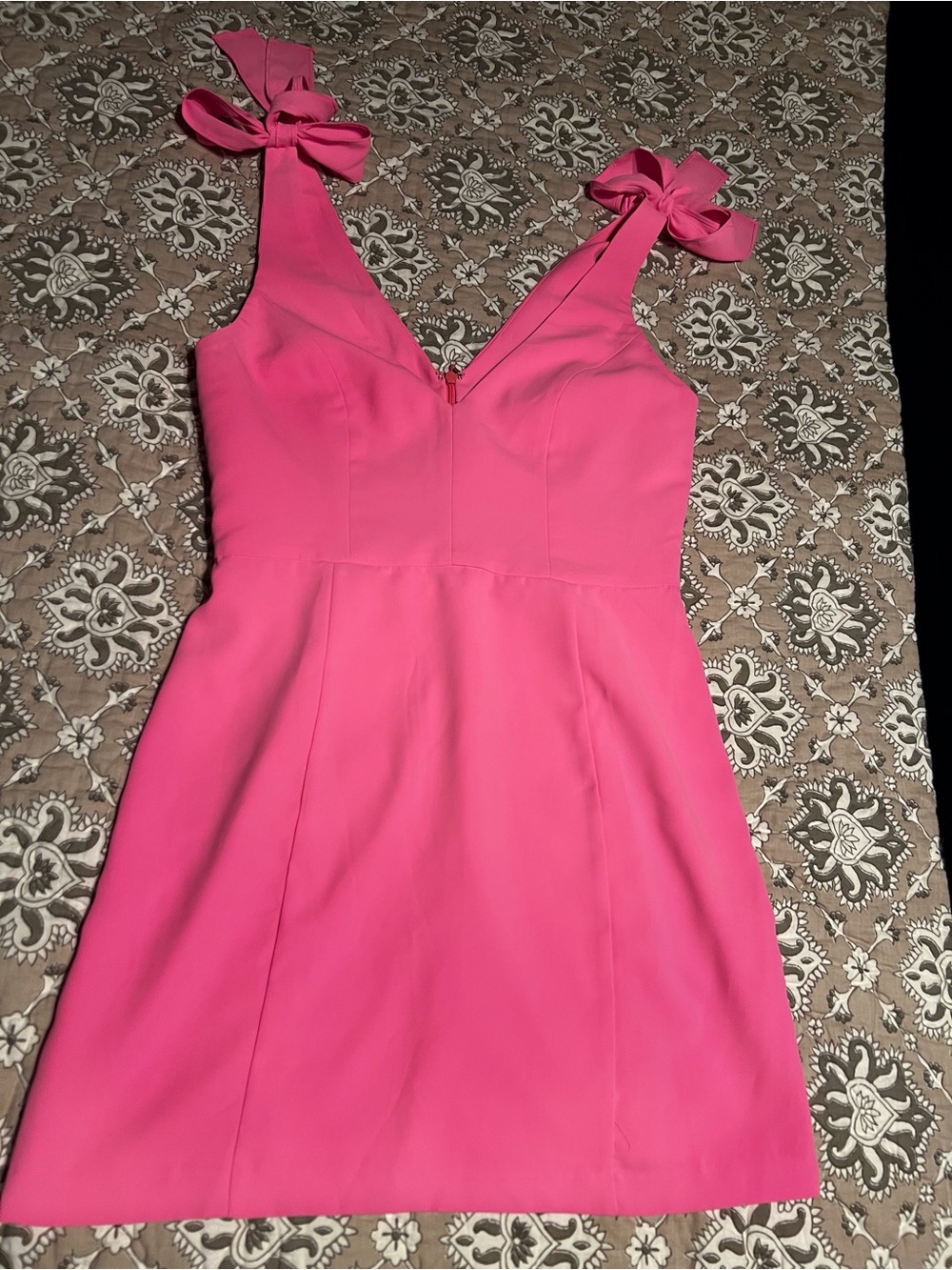 Amanda Uprichard Hot Pink Tie-Shoulder Mini Dress
